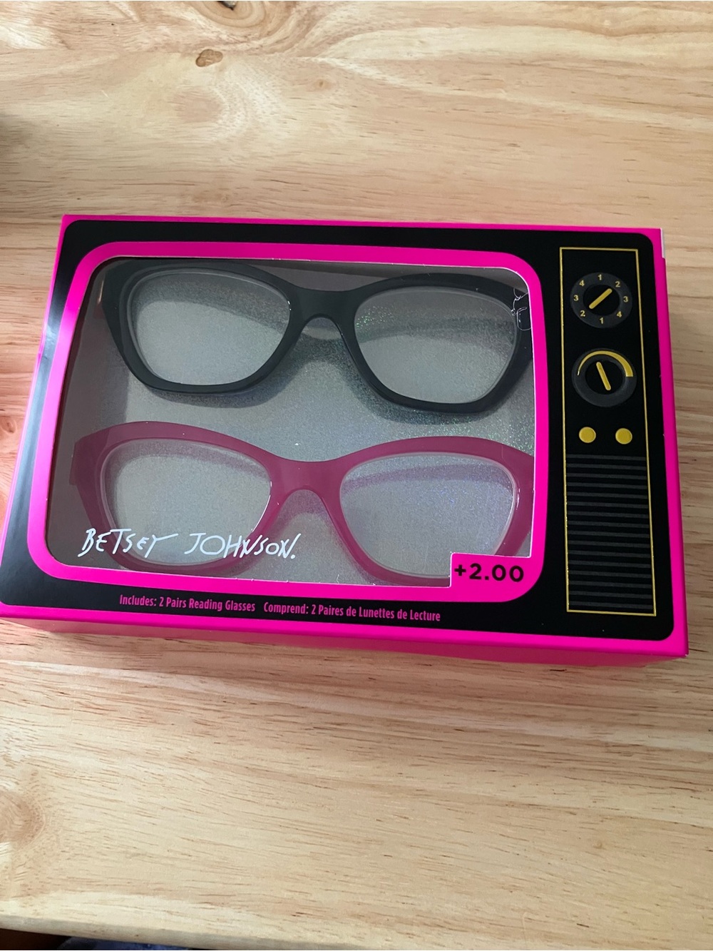 Betsey Johnson Black & Hot Pink Reading Glasses Duo